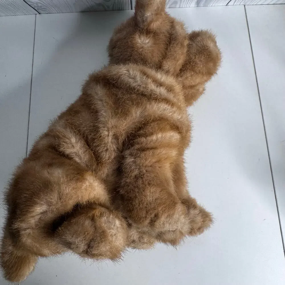 Vintage Shar Pei Plush Dog 1980s Windsor Toys 13” Tall Soft Wrinkly